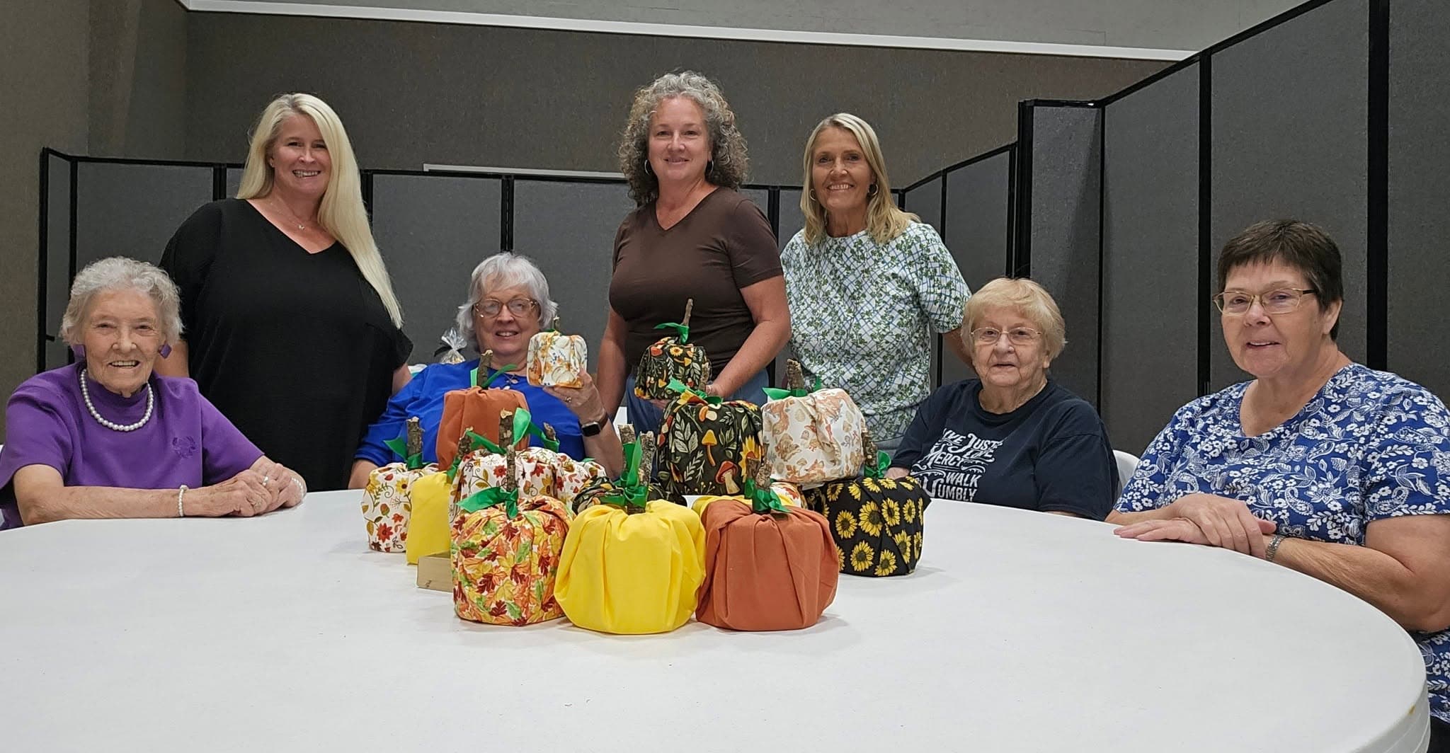 Ladies from Victory Baptist Church fellowshipping together at a craft night
